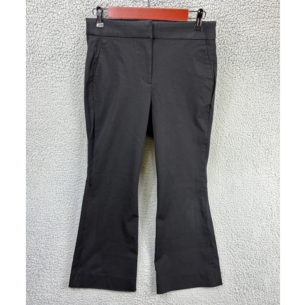 J.Crew Hayden Kick Flare Pants Womens 4 Black Cropped Stretch Work Trousers